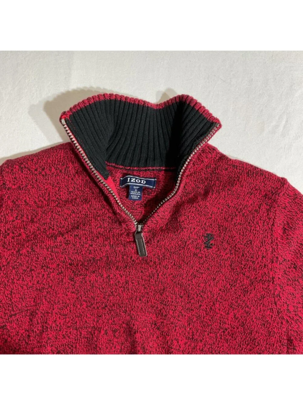 Izod kids  Red Marled Half-Zip Sweater Size 8 Cotton Blend